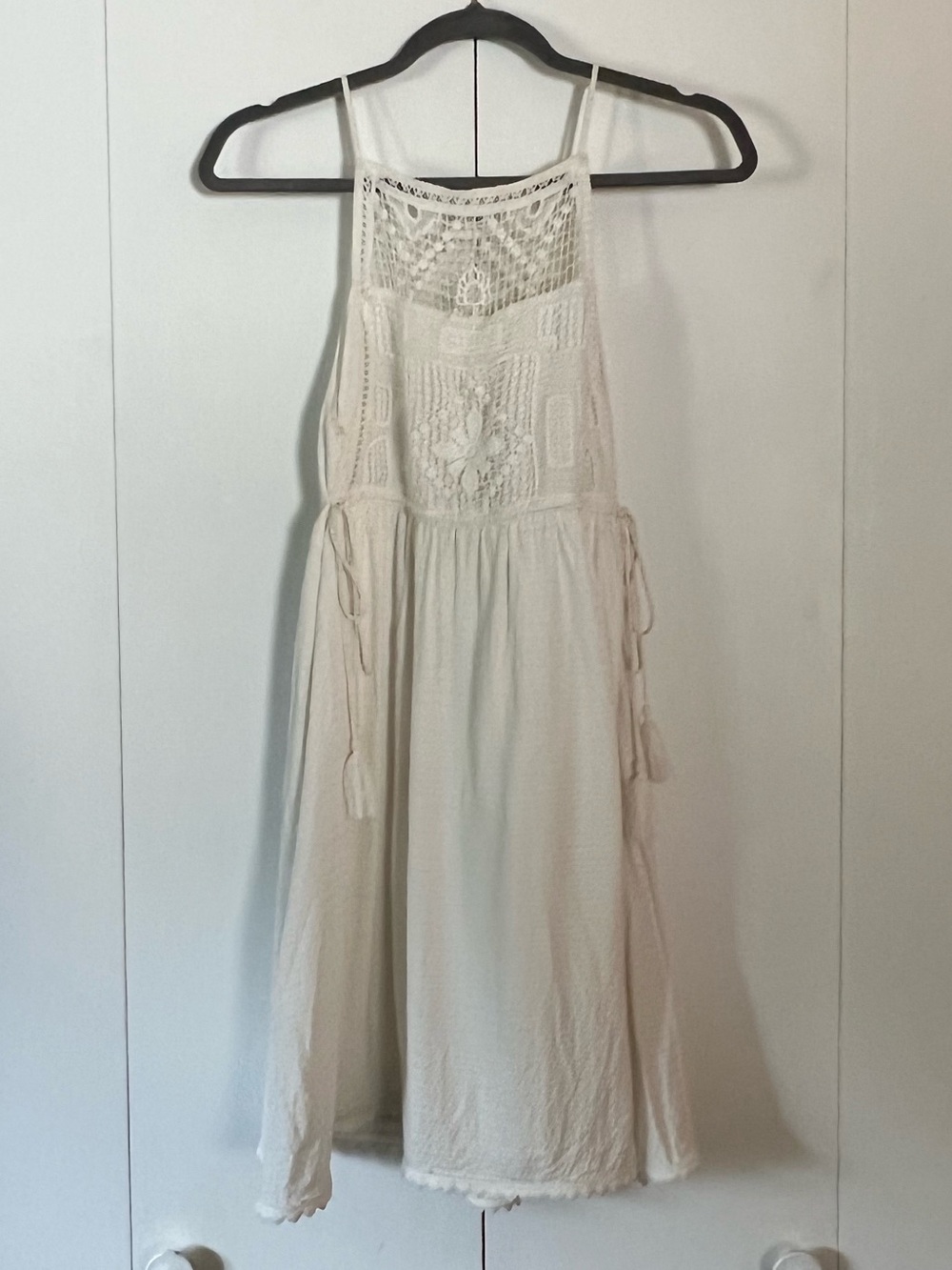 lovestitch White Crochet Tank Dress